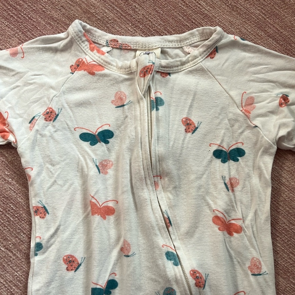 Larkspur Bamboo 2 way Zipper Convertible Footie Butterflies